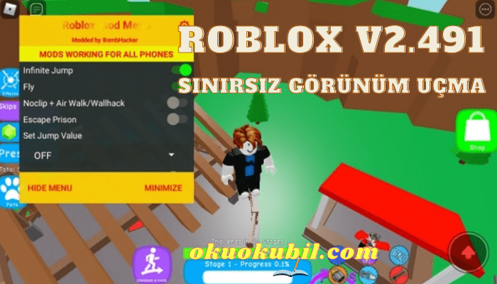 Roblox v2.491 Mod Menü Sınırsız Görünümler Uçma