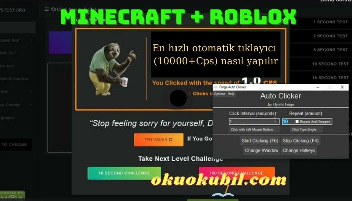 Minecraft + Roblox İçin Auto Clicker Hız Ayarı