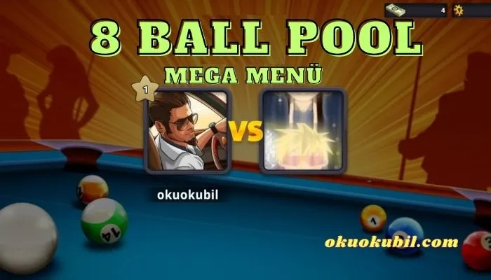8 Ball Pool 55.2.2 Mega Menü +8 Özellik Mod Apk İndir